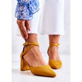 PS1 Women's Pumps On A Heel In Spitz Yellow Cosmo 1