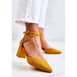 PS1 Women's Pumps On A Heel In Spitz Yellow Cosmo 2
