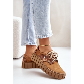 Suede Shoes On The Brown Hypnosis Platform 1