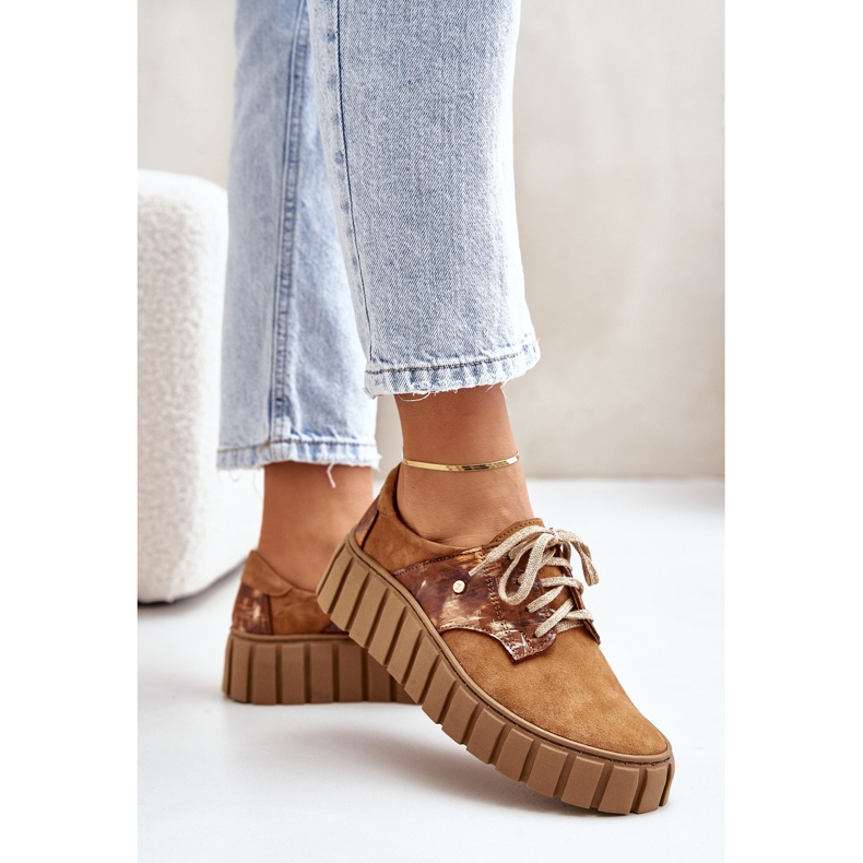 Suede Shoes On The Brown Hypnosis Platform 1