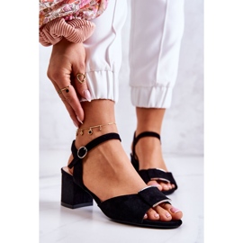 Sergio Leone Lorisa Black Suede High Heel Sandals 1