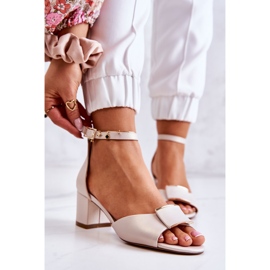 Sergio Leone Leather Sandals With Beige Floren Decoration 1