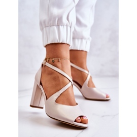 Sergio Leone Leather Sandals On A Beige Lorita Bar 2
