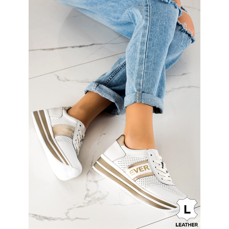 Ever Sports shoes for women Filippo DP1414 white and gold golden 4 Ever Sports shoes for women Filippo DP1414 white and gold golden 4