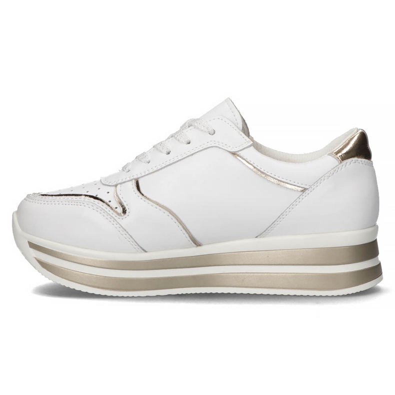 Leather Sneakers Filippo DP3682 / 22 WH white golden 4