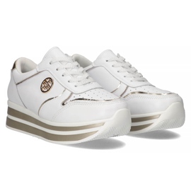 Leather Sneakers Filippo DP3682 / 22 WH white golden 5