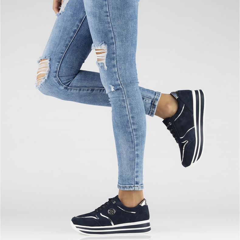 Leather Sneakers Filippo DP3682 / 22 Nv navy blue 2