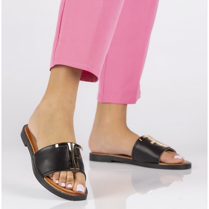 Filippo DK2103 / 22 Bk black slippers golden 1