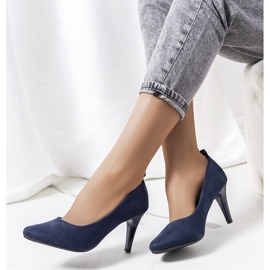 Navy blue pumps on a Cameron stiletto heel 1