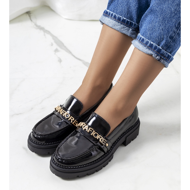 Black loafers on a high Beyza sole 1