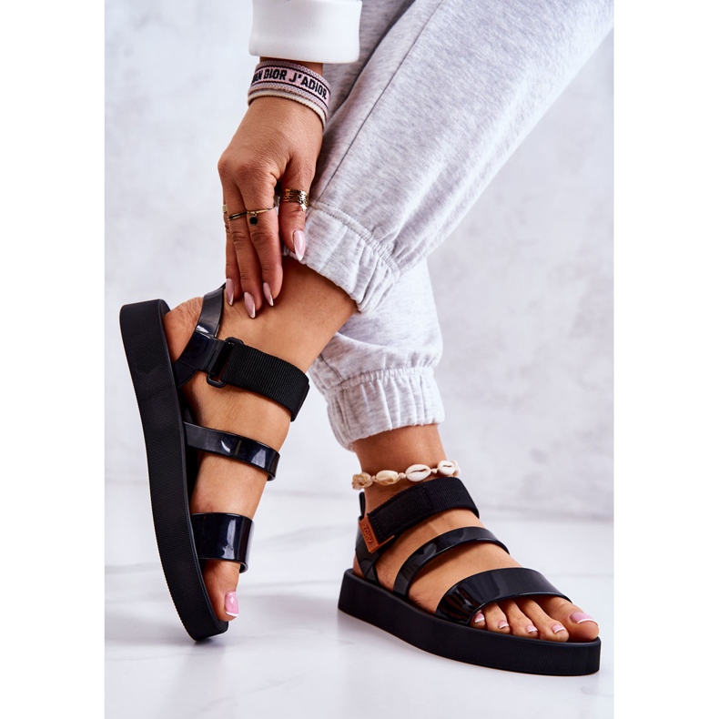 Fragrant Rubber Sandals With Velcro ZAXY HH285285 Black 2