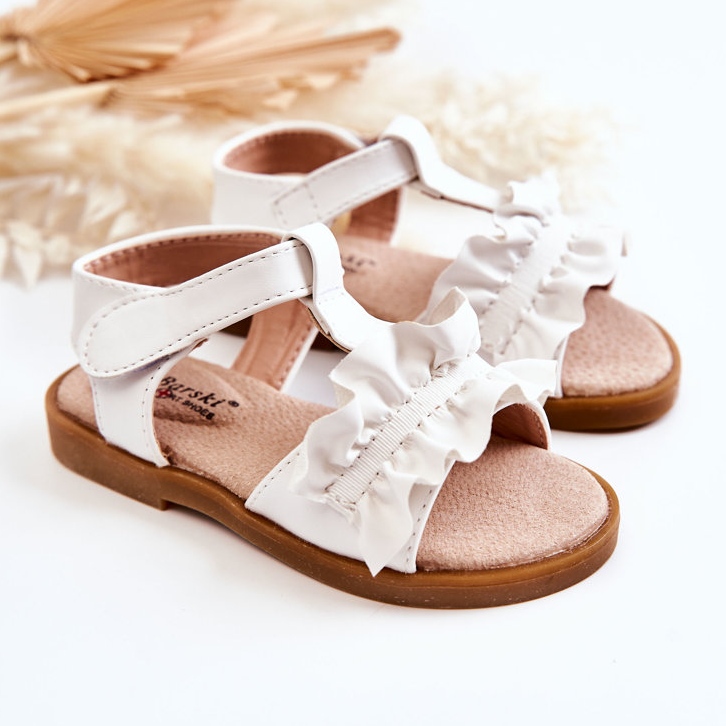 S.Barski Children's Sandals With Velcro White Lussia 1