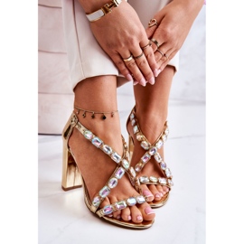 S.Barski Women's Sandals On High Heel Lu Boo Golden 8258-1 Vernee 1