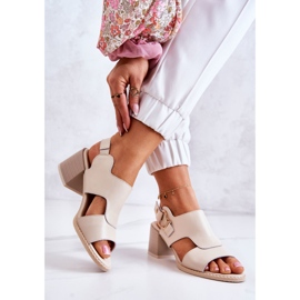Leather High Heel Sandals La.Fi Beige Leratto 2