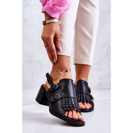 Leather Sandals With Studs La.Fi Black Casilla 1