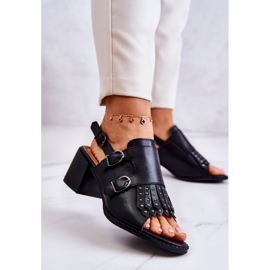 Leather Sandals With Studs La.Fi Black Casilla 2