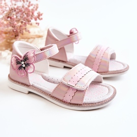 PJ2 Children's Sandals With A Butterfly Pink Nicoll 2
