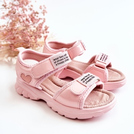 PJ2 Leather Children's Sandals With Pink Amoss Velcro ['pink'] 1
