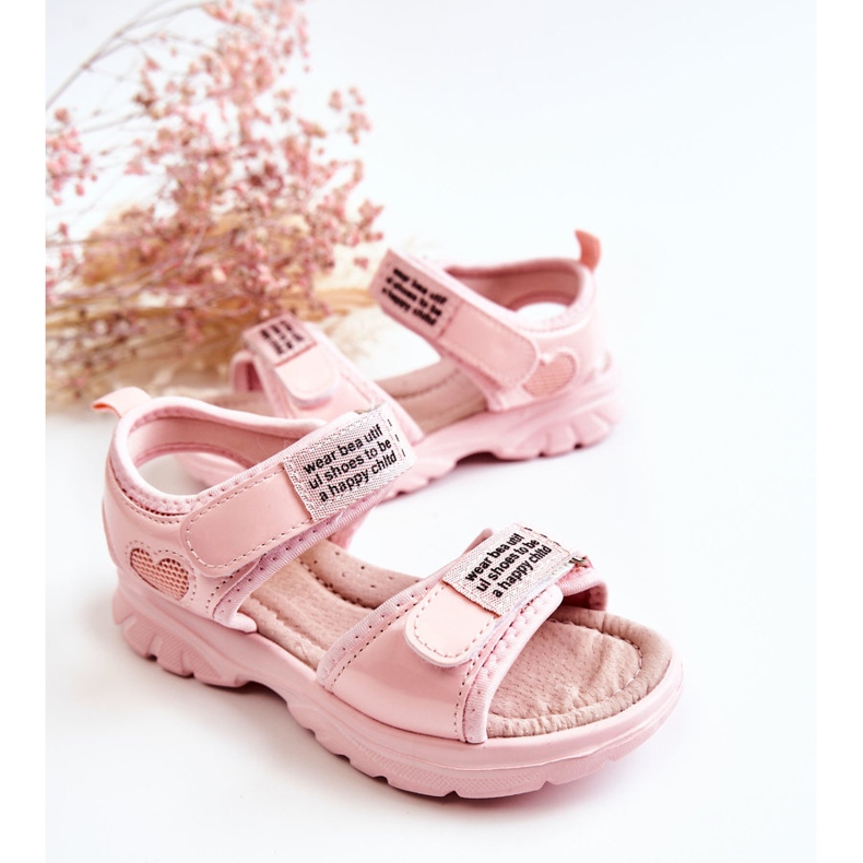 PJ2 Leather Children's Sandals With Pink Amoss Velcro ['pink'] 2