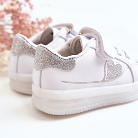 PA1 Children's Leather Sport Shoes With Velcro White Baylene 2