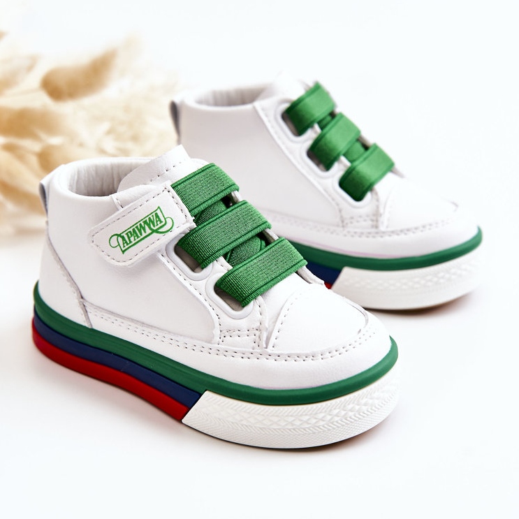 PA1 Children's High-top Sneakers White and Green Baxter ['white', 'green'] 1