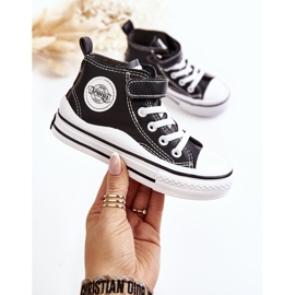 Children's Leather Sneakers With Velcro Black Bruni 1