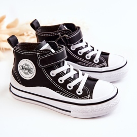 Children's Leather Sneakers With Velcro Black Bruni 2 Children's Leather Sneakers With Velcro Black Bruni 2
