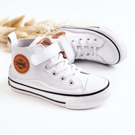 PA1 Children's Leather Sneakers With Velcro White Bruni 2