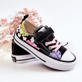 PA1 Children's Sneakers Fabric Print Black Buster 2