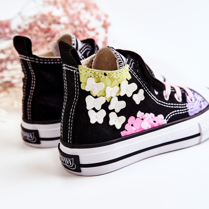 PA1 High-top Children's Fabric Sneakers Print Black Dorry 2
