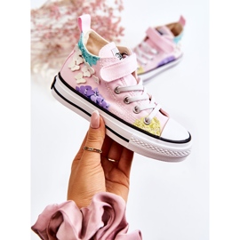 PA1 High-top Children's Fabric Sneakers Print Pink Dorry 1