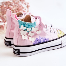 PA1 High-top Children's Fabric Sneakers Print Pink Dorry 2