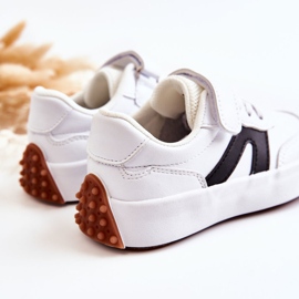 Children's Leather Low Sport Shoes Black and White Jessie 2