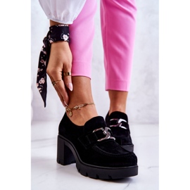 PL5 Elegant shoes on a pillar with a dark Black Harmell decoration 1