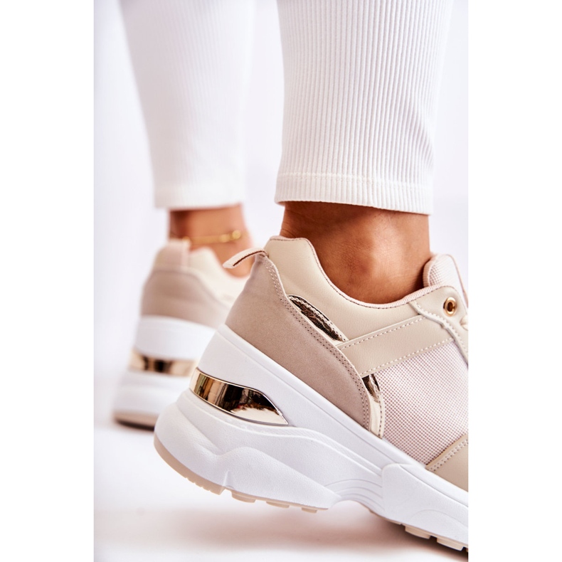 PG1 Women's Beige Activity Shiny Wedge Sport Shoes golden 2 PG1 Women's Beige Activity Shiny Wedge Sport Shoes golden 2
