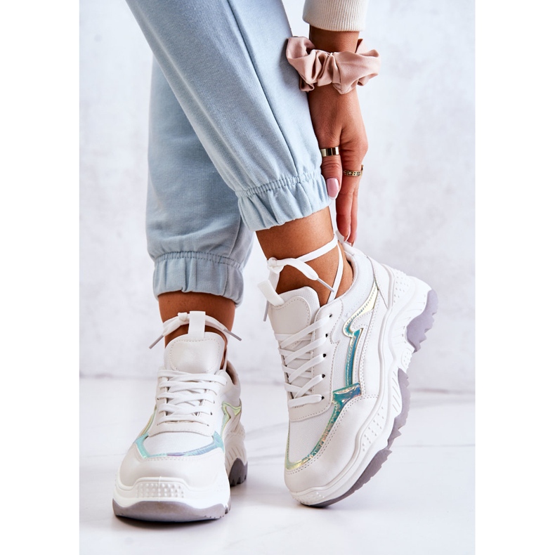 PG1 Women's White Callisto shiny sneakers 2