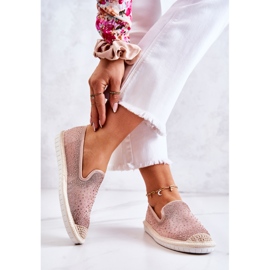 PG1 Women's Textile Espadrilles With Cubic Zirconia Pink Deimos 2