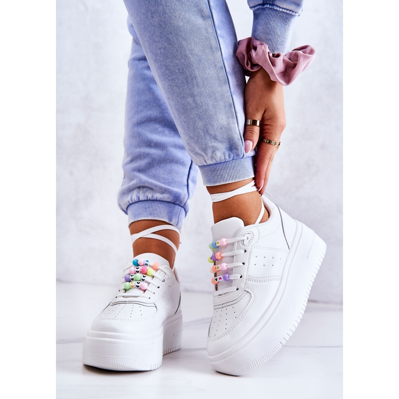 PS1 Women's Tied Sports Shoes Sneakers White Manila 2