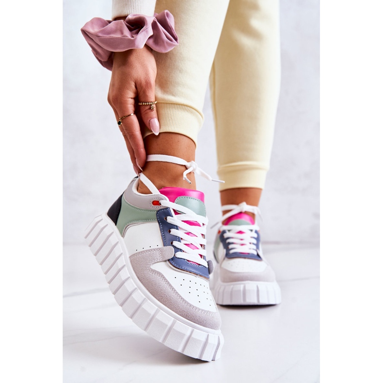 PS1 Women's Sport Leather Shoes, White-Gray Florentine grey green 2