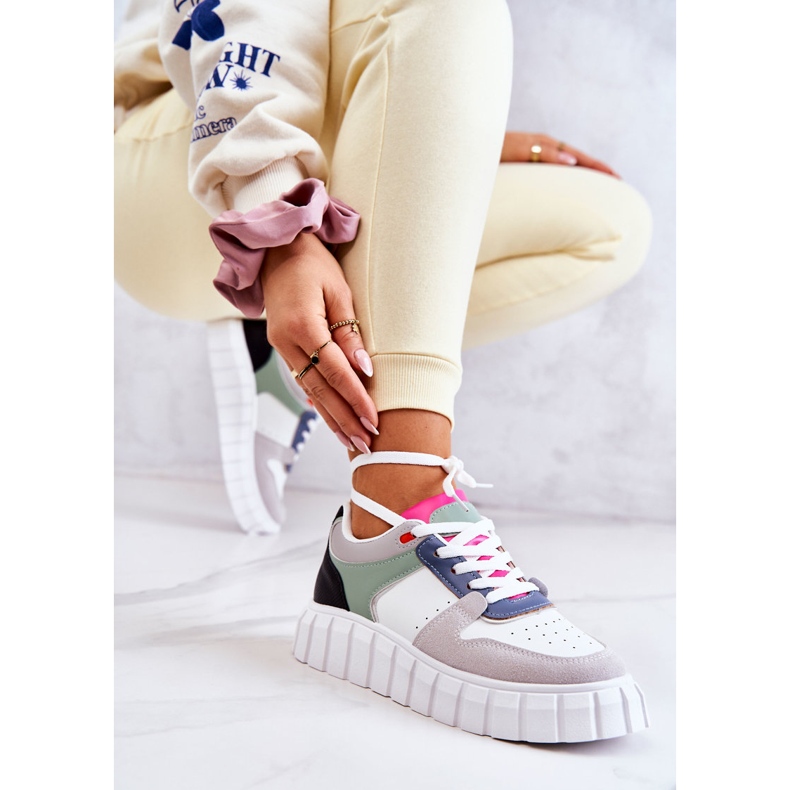 PS1 Women's Sport Leather Shoes, White-Gray Florentine grey green 1