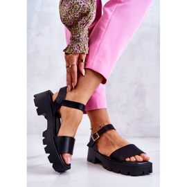 PS1 Leather Sandals On Heel Black Sovie 2