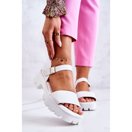 PS1 Leather High Heeled Sandals White Sovie 1