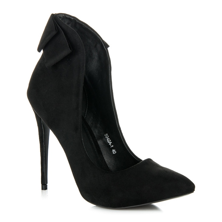 Vices Suede heels with a bow black 1