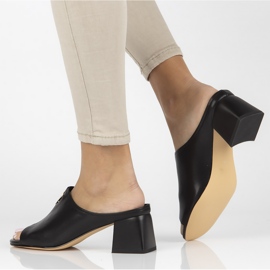 Leather slippers Filippo DK3728 / 22 Bk black 1