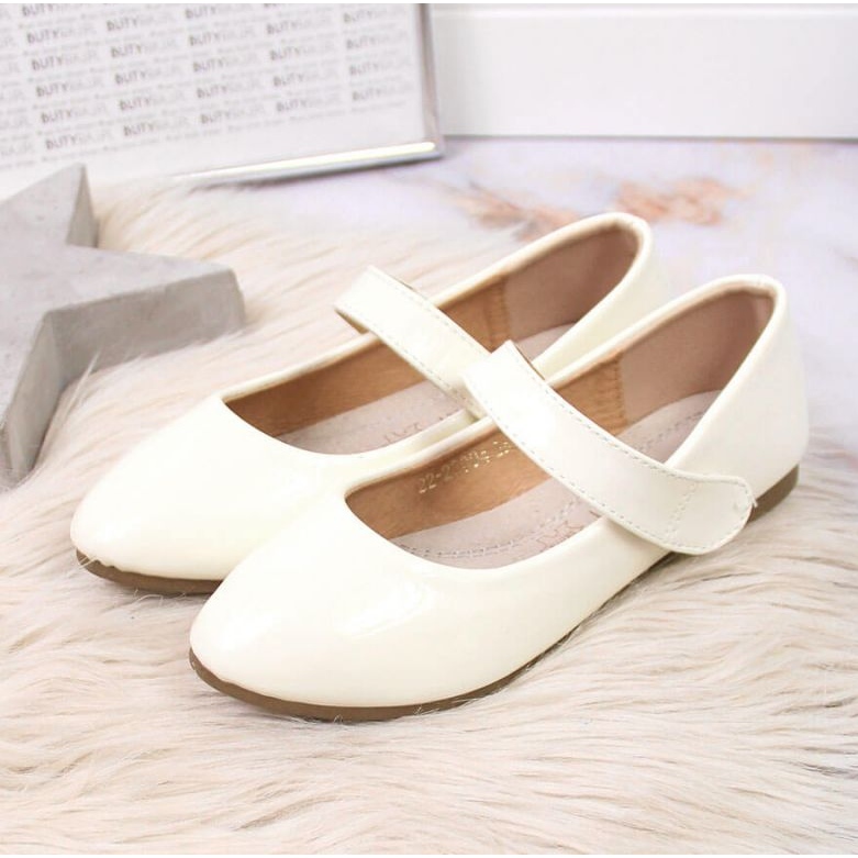 Girls' Ballerinas With Velcro Communion White Potocki 2