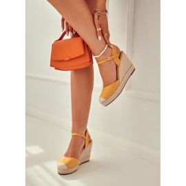 FW1 Women's Espadrilles On A Braided Platform Yellow Canillo 1