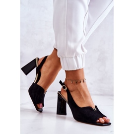 S.Barski Suede Black Fiorine Sandals On A Bar 2