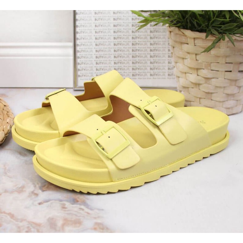 Yellow Rubber Flip-Flops With Buckles In S.Barski 2