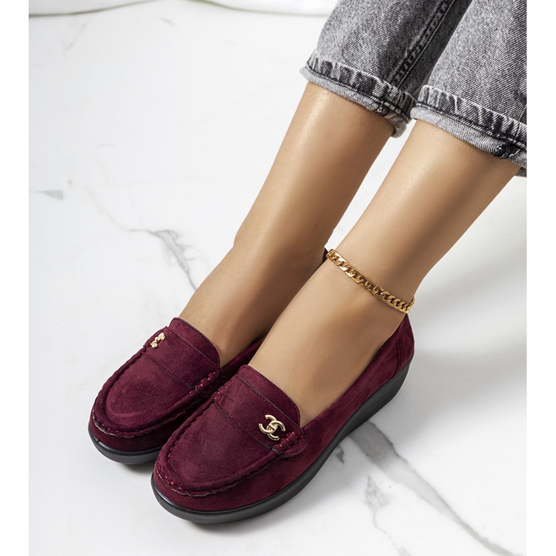 Maroon loafers on the Stapper wedge red multicolored 1