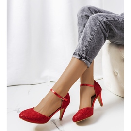 Red shiny Rosetown pumps 1